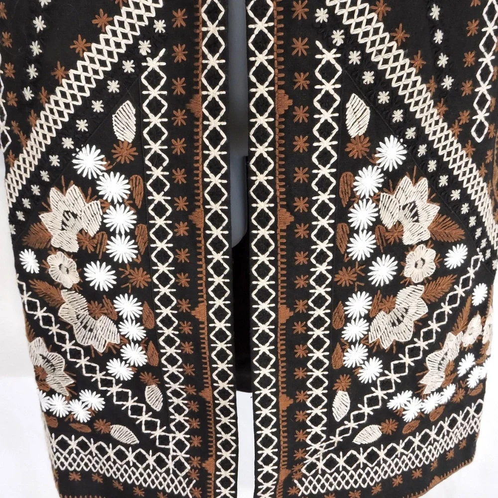 KOBI HALPERIN ⚜ WOMEN'S BLACK COTTON FASHION COAT - Picture 2 of 4